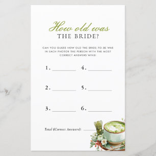 Papier Quel âge avait la mariée Perfect Matcha Bridal Sho
