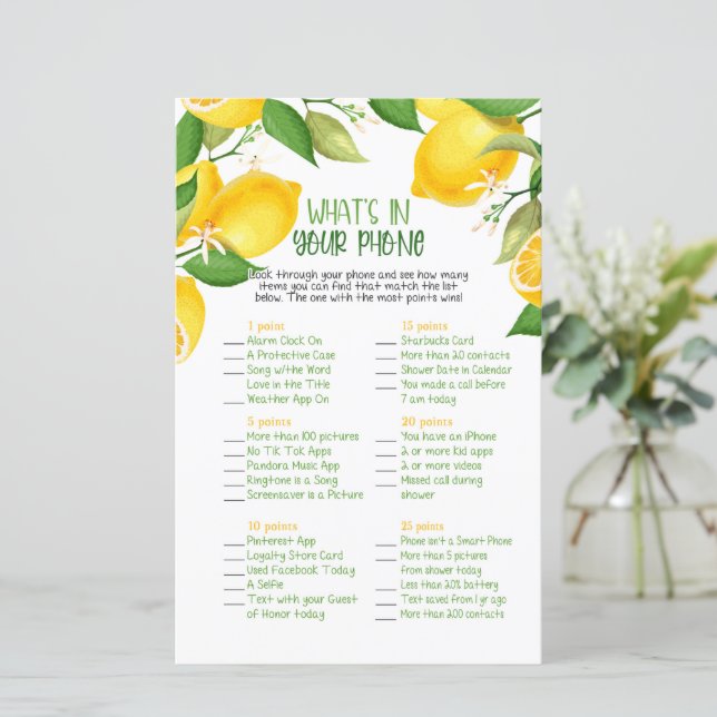 Papier Quel est le jeu de téléphone - Citron (Debout devant)