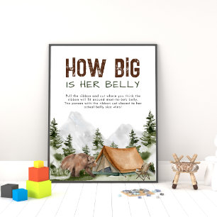 Papier Quelle taille a son ventre Ours Camper Baby shower