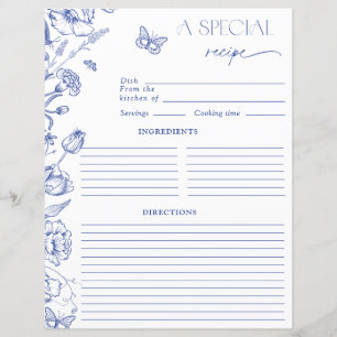 Papier Quelque chose d'élégant Blue Floral Fête des marié