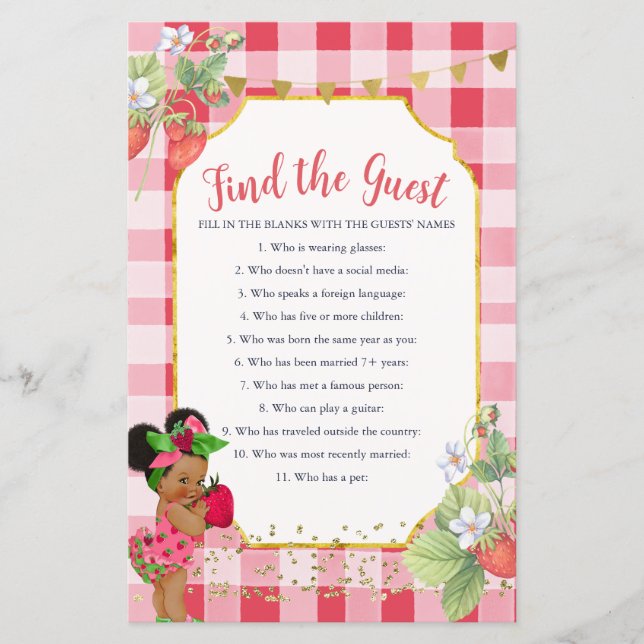 Papier Quelqu'Un Berry Sweet Strawberry Trouver Le Jeu D' (Devant)