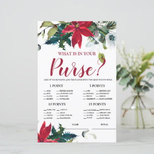 Papier Qu'est-ce que dans Purse Christmas Poinsettia jeu