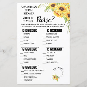 Papier Qu'est-ce que dans votre Purse douche Anglais espa