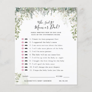 Papier Qui a dit cela Jeu de Baby Shower