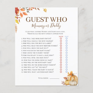 Papier Qui Connaît Automne Boho Baby shower Jeu