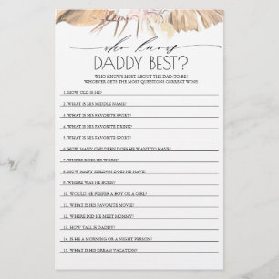 Papier Qui Connaît Daddy Meilleur Baby shower Jeu