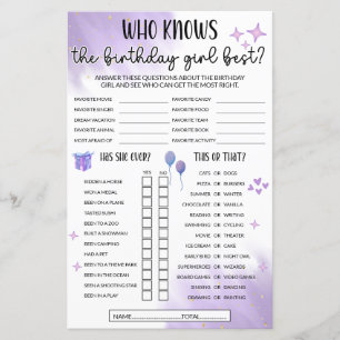 Papier Qui Connaît La Fille Anniversaire Meilleur Jeu - V