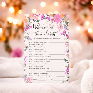 Papier Qui connaît la mariée meilleur jeu de douche à nup