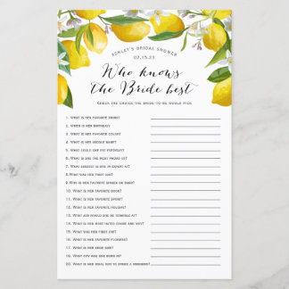 Papier Qui connaît le mieux la mariée, Jeux de mariée de 