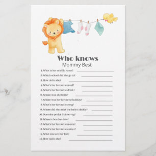 Papier Qui connaît maman le meilleur Baby shower boisé je