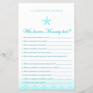 Papier Qui connaît maman le mieux - Baby shower jeu