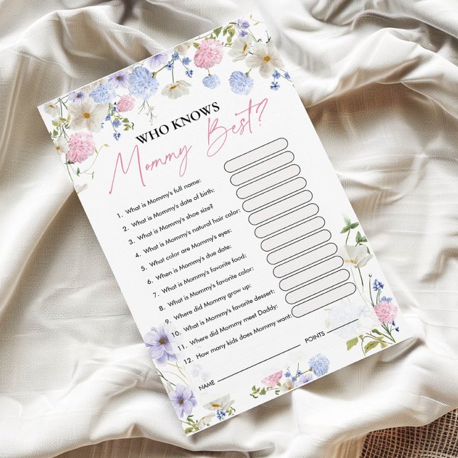 Papier Qui connaît maman le mieux | Jeu baby shower (Créateur téléchargé)