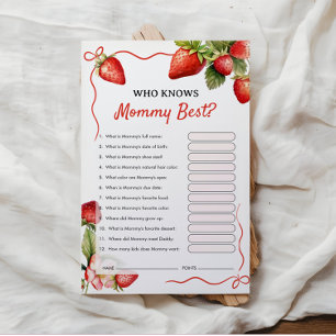 Papier Qui connaît maman le mieux Jeu baby shower