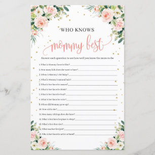 Papier qui connaît maman meilleur jeu de baby shower boho