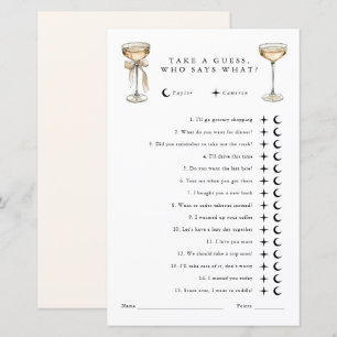 Papier Qui dit ce jeu Wedding shower neutre pour les femm