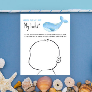 Papier Qui m'a donné mes regards ? jeu de baby shower de 