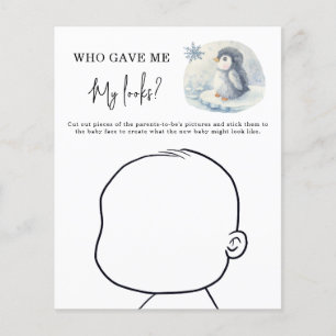 Papier Qui m'a donné mes regards ? - Pingouin mignon