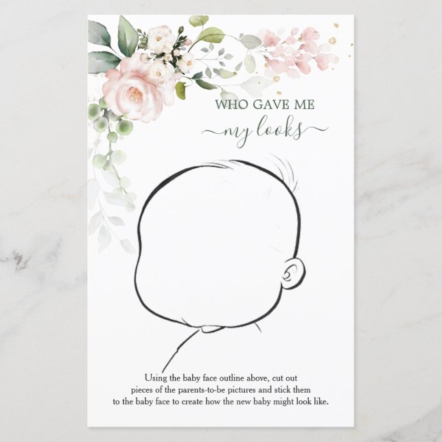 Papier Qui M'A Donné Mon Apparence Floral Baby Game (Devant)