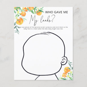 Papier Qui m'a donné mon apparence jeu de baby shower