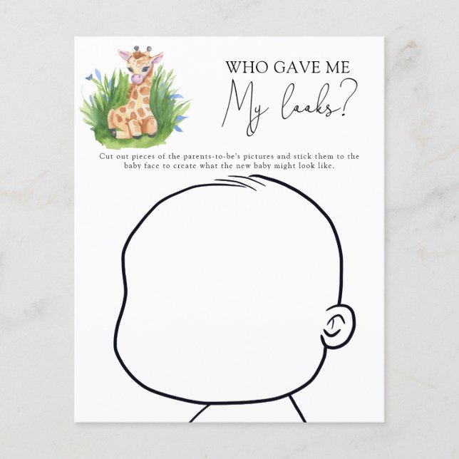 Papier Qui m'a donné mon look baby shower jeu (Devant)