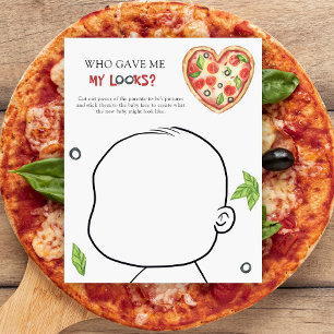 Papier Qui m'a donné mon look Pizza baby shower jeu