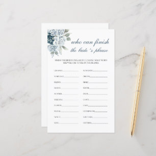 Papier Qui peut terminer le jeu de la mariée de la Phrase