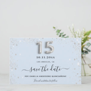 Papier Quinceanera bébé bleu argent parties scintillant e