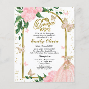 Papier Quinceanera Butterflys Espagne Budget Invitation
