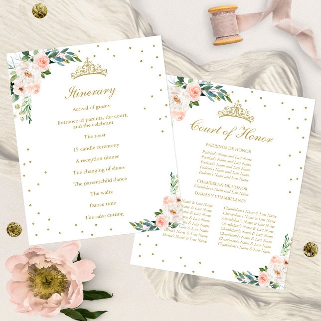 Papier Quinceañera Cour d'honneur et calendrier Itinérair (Créateur téléchargé)