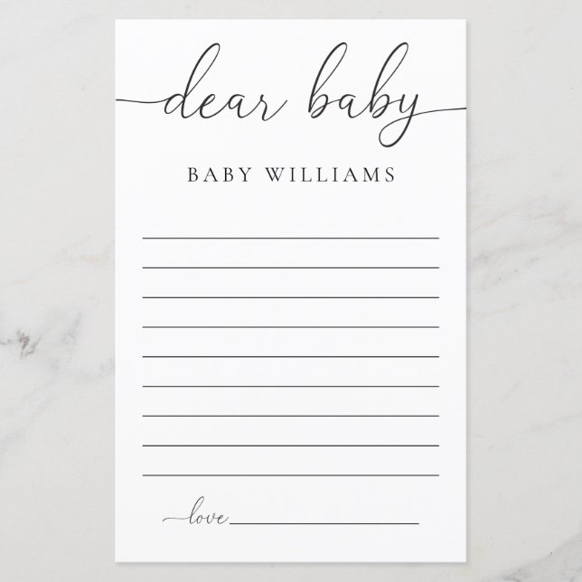 Papier Quinn Minimal Cher bébé jeu (Devant)