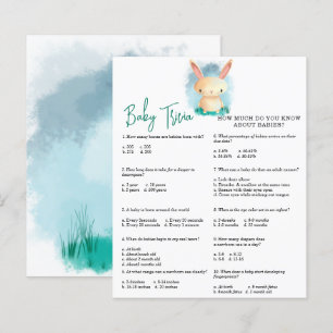 Papier Quiz du bébé lapin Jeu de baby shower