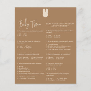 Papier Quiz du bébé lapin Jeu de baby shower