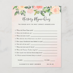 Papier Quiz sur le rime des infirmières   Jeu Baby shower