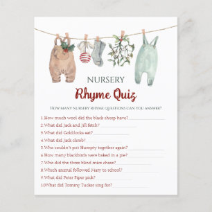 Papier Quiz sur les comptines de Noël pour vêtements