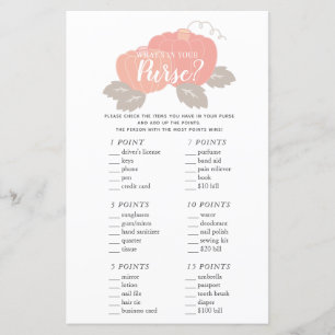 Papier Qu'y a-t-il dans votre jeu de Baby shower Citrouil