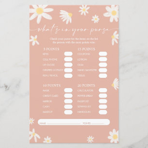 Papier Qu'y a-t-il dans votre jeu de Baby shower de poche