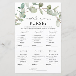 Papier Qu'y a-t-il dans votre jeu de sacs à main