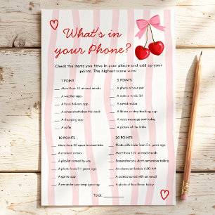 Papier Qu'y a-t-il dans votre jeu de téléphone Cherry Bow