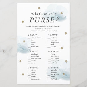 Papier Qu'y a-t-il dans votre sac à main Star Blue Baby s