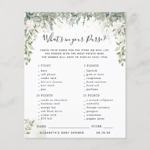 Papier Qu'y a-t-il dans votre sac Jeu Baby shower