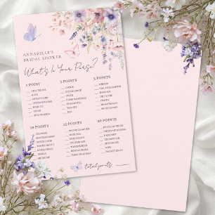 Papier Qu'y a-t-il dans votre sac Rose jeu de Baby Shower