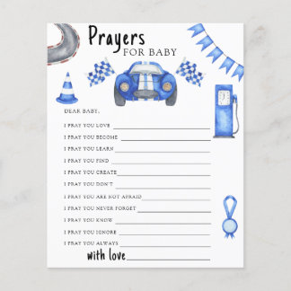 Papier Race car baby shower Prayers for baby