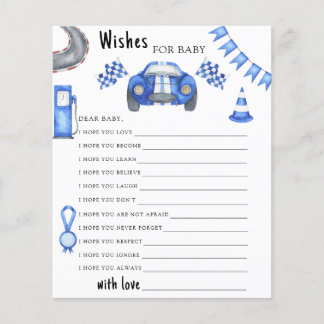 Papier Race car baby shower Wishes for baby