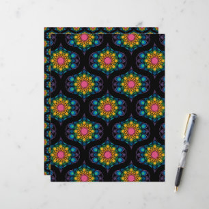 Papier Rainbow Floral Fountain Mandala 1970 Retro Ogee