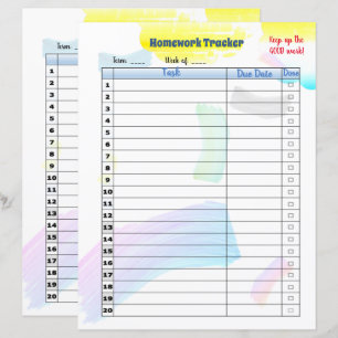 Papier Rainbow Paint Student Homework tracker