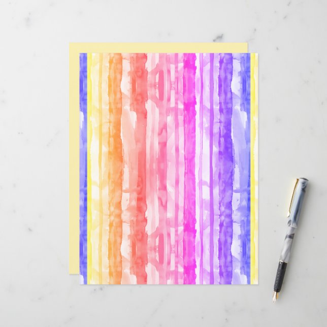 Papier Rayures multicolores SCV 1daa (Devant/Arrière en situation)