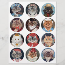 Real (not AI) G.I. Barnes Vintage Cat Art Circles
