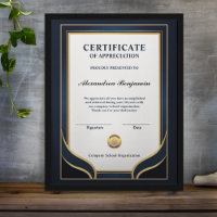 Réalisation Apprécier Gold Blue Certificat
