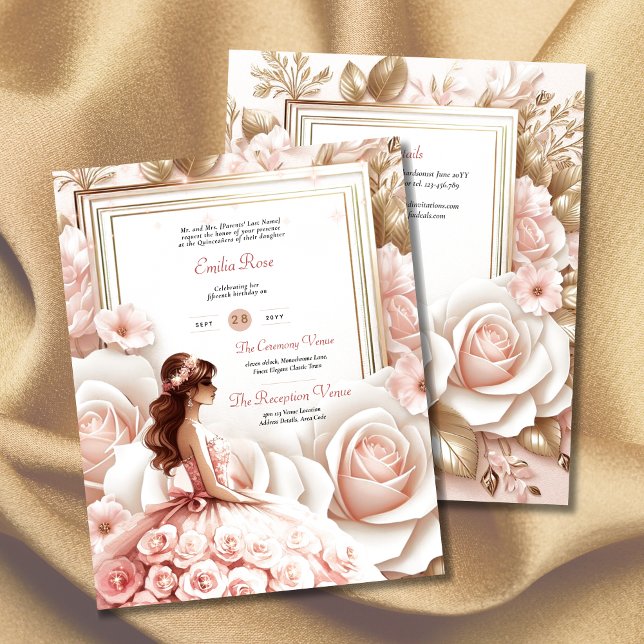 Papier Réception de la cérémonie de la Quinceanera rose v (Créateur téléchargé)