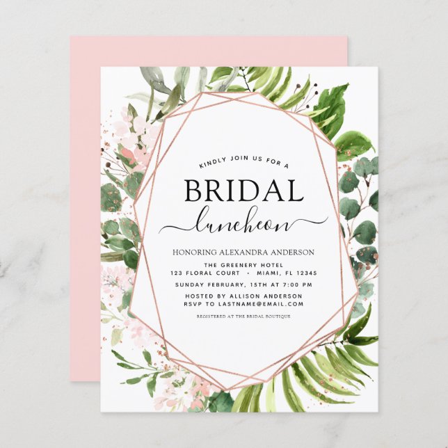 Papier Réception de mariage Budget Décoration de verdure  (Devant / Derrière)